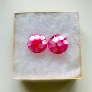 Vintage Polka-Dotted Clip-On Earrings